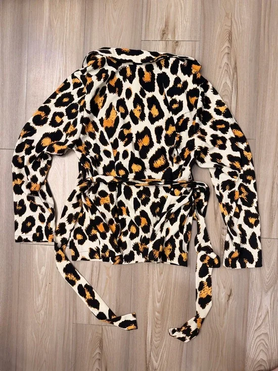 Ashley Stewart Animal Print Belted Blazer Women's 14/16 Maximalist Glamoratti - Picture 4 of 5